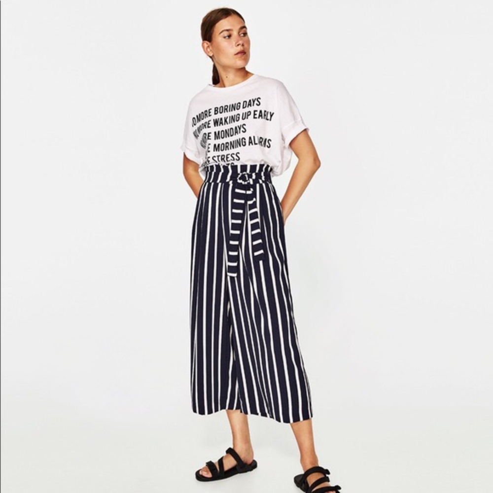 Zara Striped Culottes